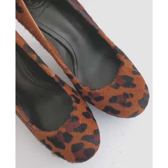 Tory Burch Camille Leopard Calf Hair Platform High Heel Pump 7M Dustbag - Picture 5 of 14